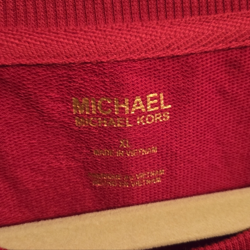 Michael Kors Red MK Logo Crew Neck Sweatshirt. NWT - Picture 2 of 5